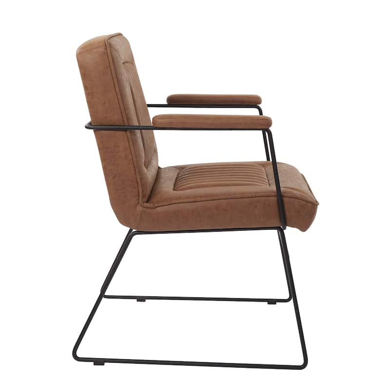 Carbon Loft Teigen Faux Leather Chair with Sled Base - Sand