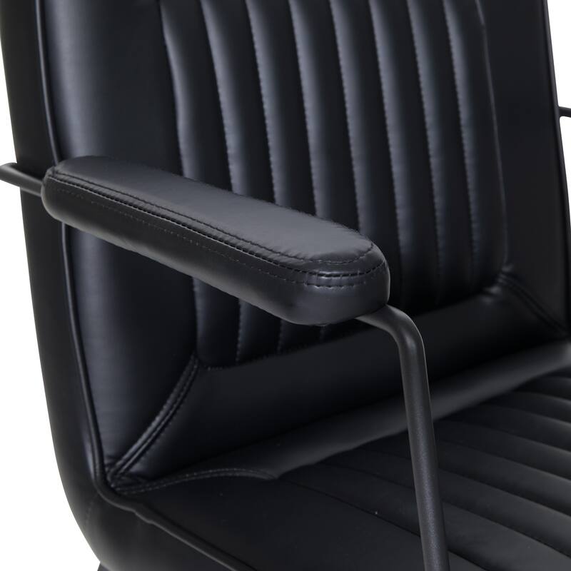 Carbon Loft Teigen Faux Leather Chair with Sled Base