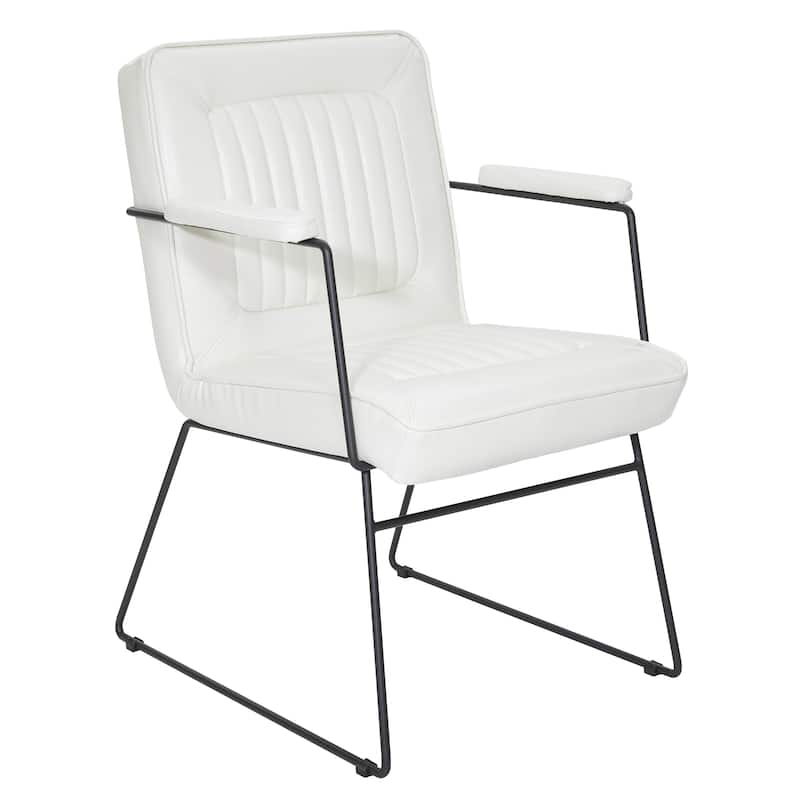 Carbon Loft Teigen Faux Leather Chair with Sled Base - White