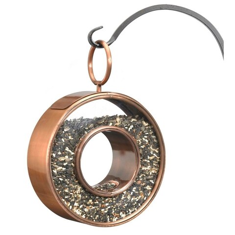 Circle Fly-Thru Bird Feeder - Copper Finish by Good Directions