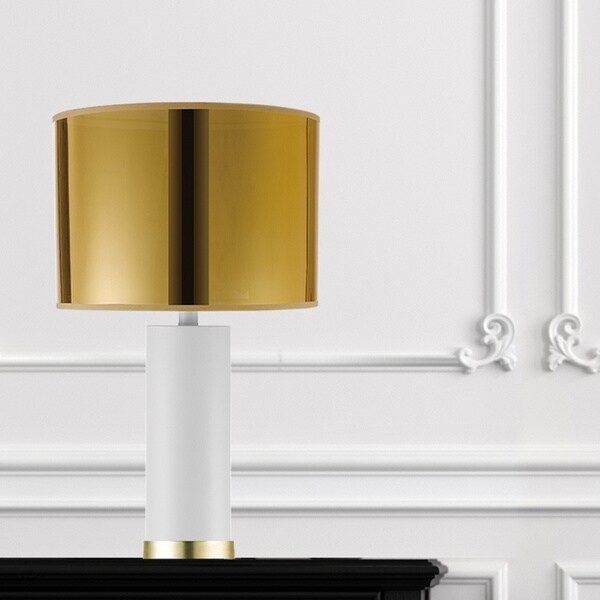 silver and gold lamp