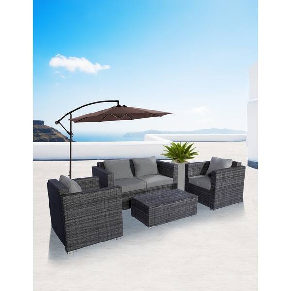 Shop Havenside Home Deerfield 4 Piece Wicker Conversation Patio