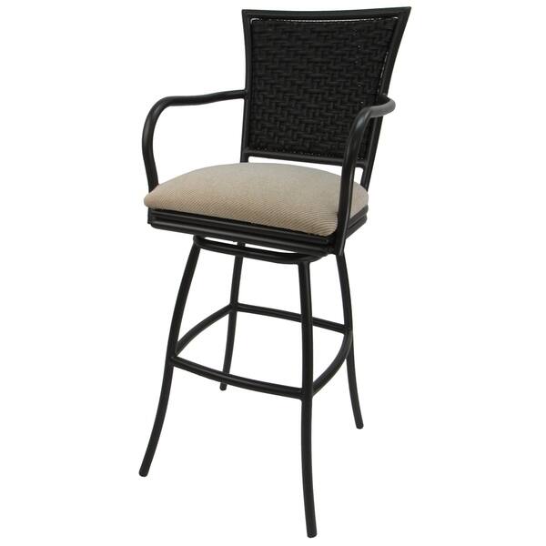 Shop Swivel 30 Bar Stool With Arms Erin Brown Powder Coated