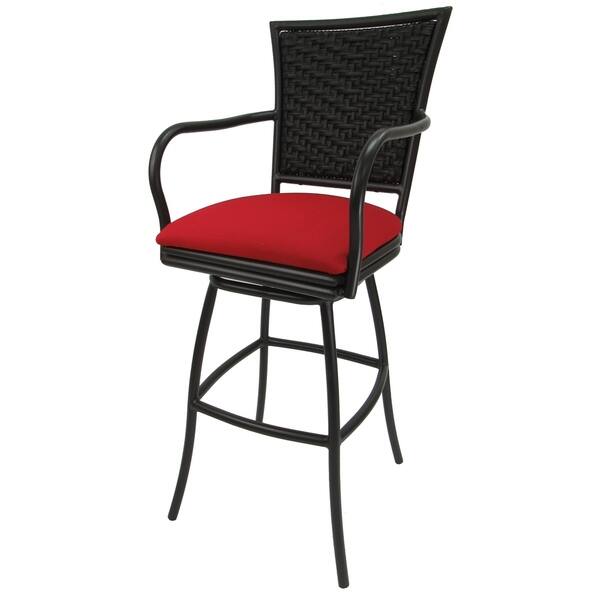 Shop Swivel 30 Bar Stool With Arms Erin Brown Powder Coated