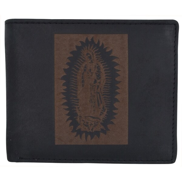 Guadalupe Virgin Mary Genuine Leather Cash Card ID Slots Men/'s Bifold Wallets