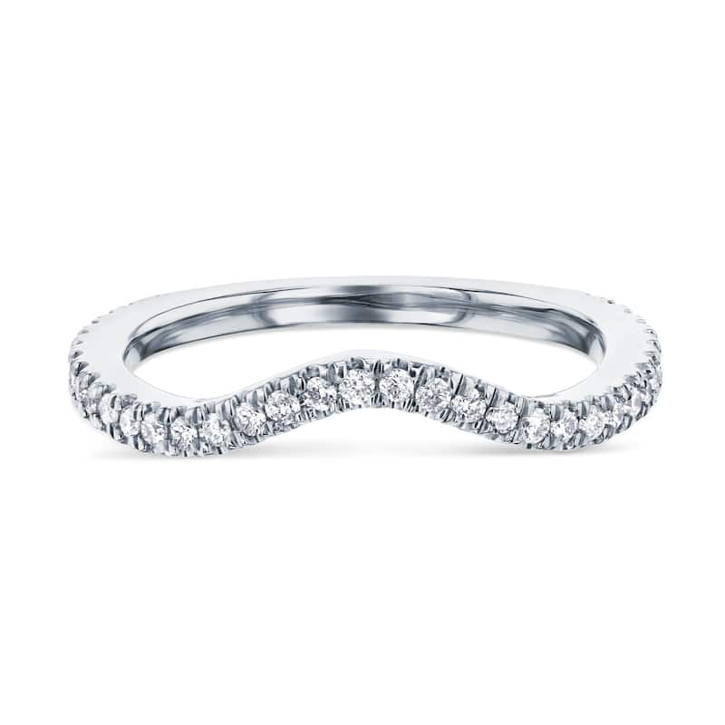 Annello by Kobelli 14k Gold 1/5 Carat TDW Diamond Curved Women's Wedding Band