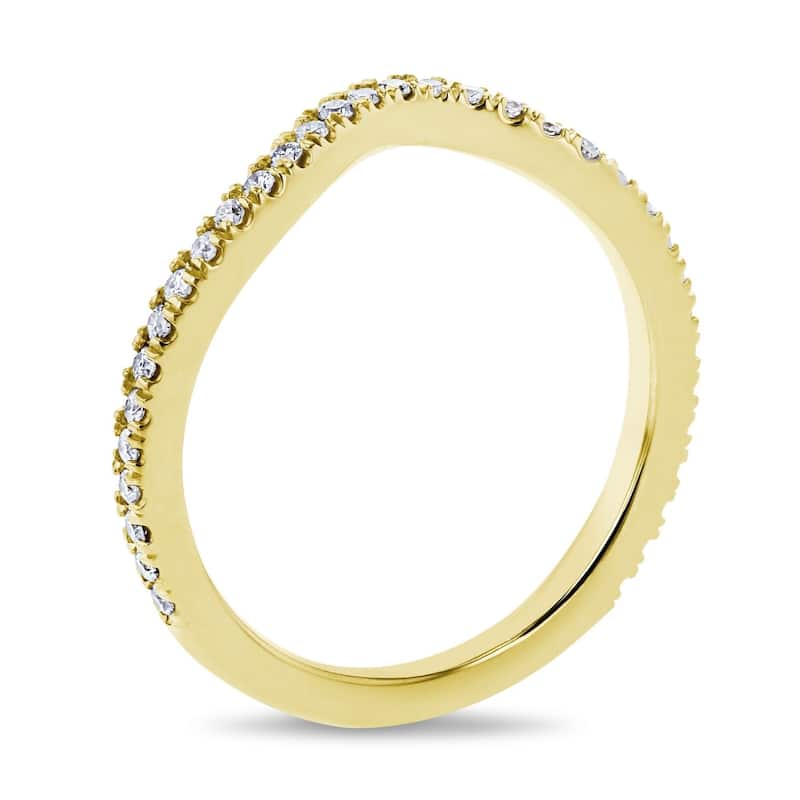 Annello by Kobelli 14k Gold 1/5 Carat TDW Diamond Curved Women's Wedding Band