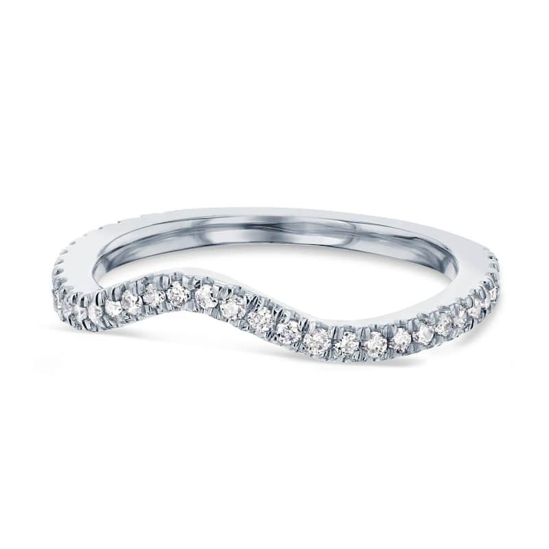 Annello by Kobelli 14k Gold 1/5 Carat TDW Diamond Curved Women's Wedding Band