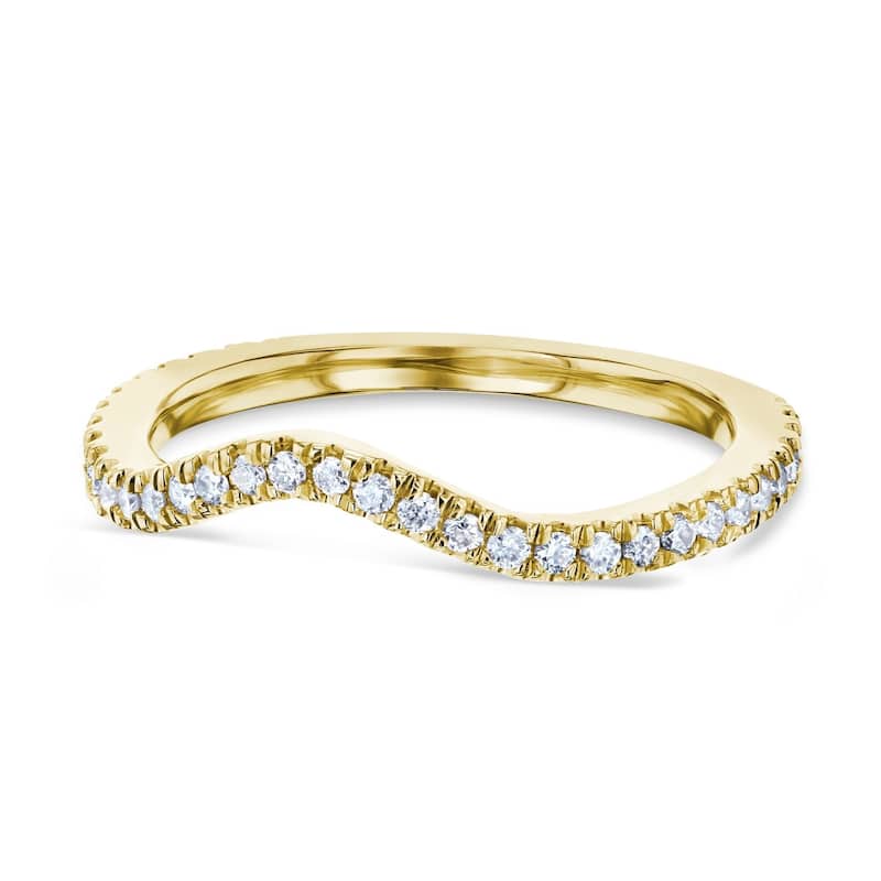 Annello by Kobelli 14k Gold 1/5 Carat TDW Diamond Curved Women's Wedding Band