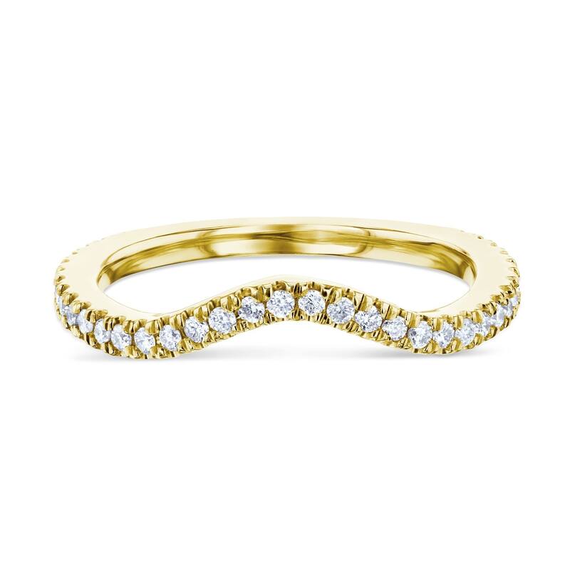 Annello by Kobelli 14k Gold 1/5 Carat TDW Diamond Curved Women's Wedding Band