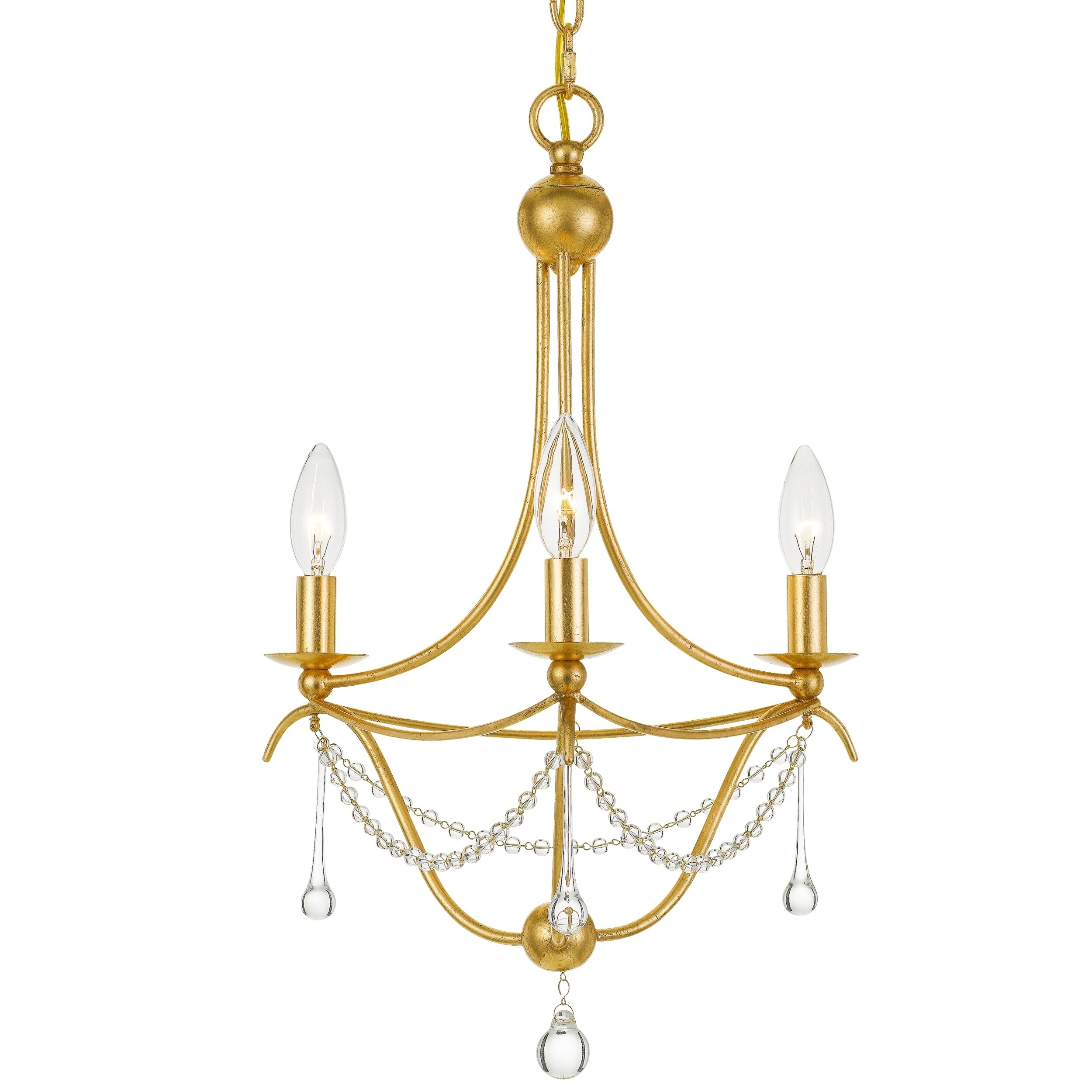 Metro 3-light Antique Gold Chandelier - Chandeliers For Bedrooms by Overstock.com