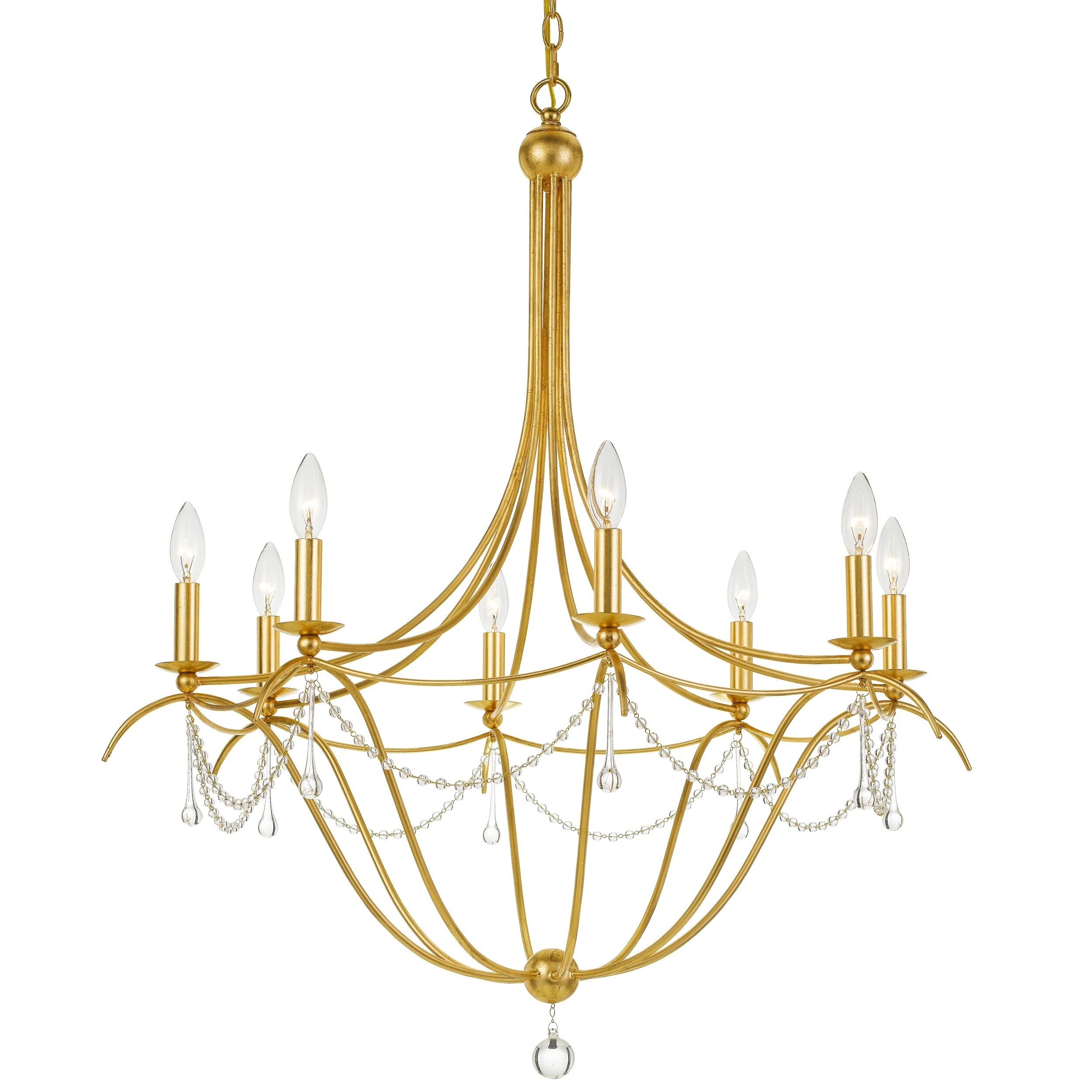 Metro 8-light Antique Gold Chandelier - Antique Gold - Chandeliers For Bedrooms by Overstock.com