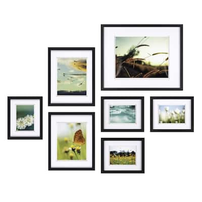 7-piece Build-A-Gallery-Wall Photo Frame Set with Decorative Art