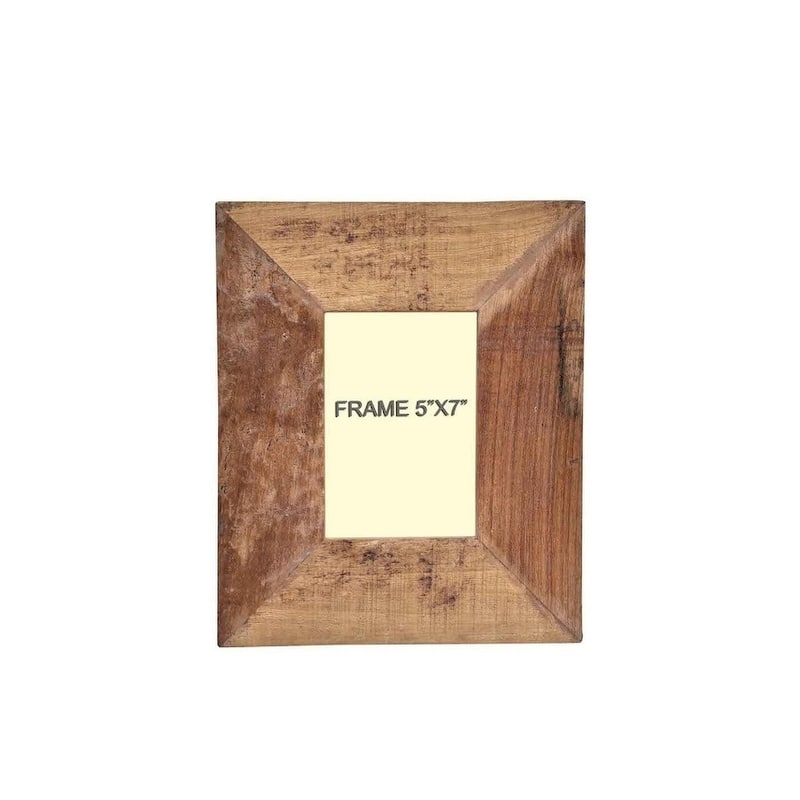 Handmade Distressed Wood Photo Frame (India) - 5x7