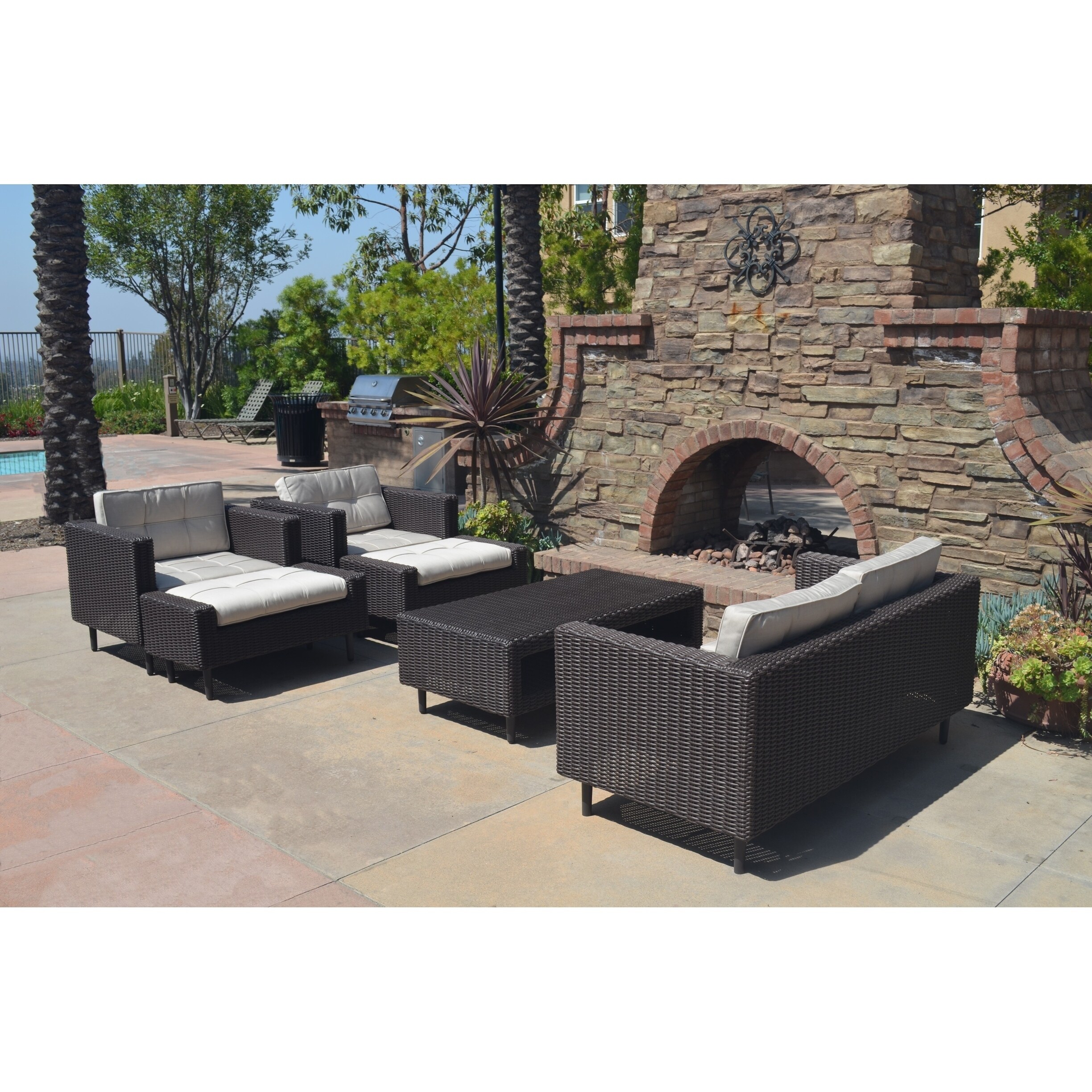 Shop Black Friday Deals On Tampa 6 Piece Deep Seating Set With Beige Sunbrella Fabric Overstock 27872157