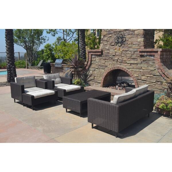 Shop Tampa 6 Piece Deep Seating Set With Beige Sunbrella Fabric By