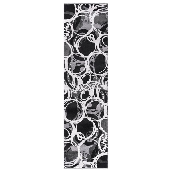 GAD PRIMROSE Collection Motion Beautiful Transional Gray Area Rug - 2'2" X 7'10"