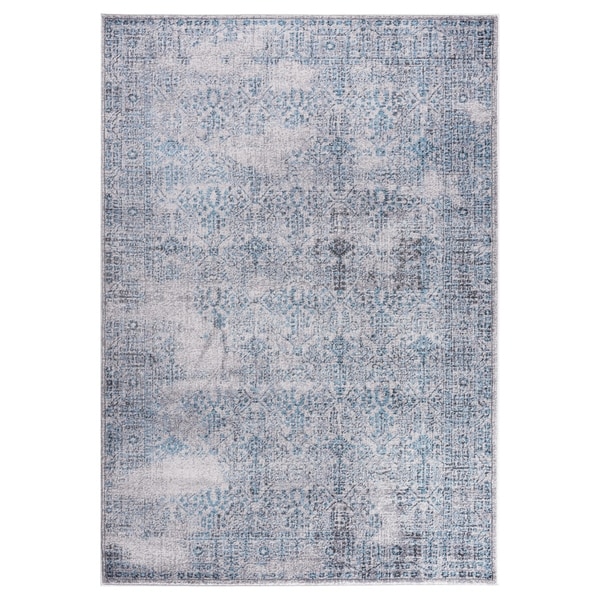 GAD DAISY Collection Garden Stylish Classic/Transional L.Gray/Blue Rug - 2'2" X 3'