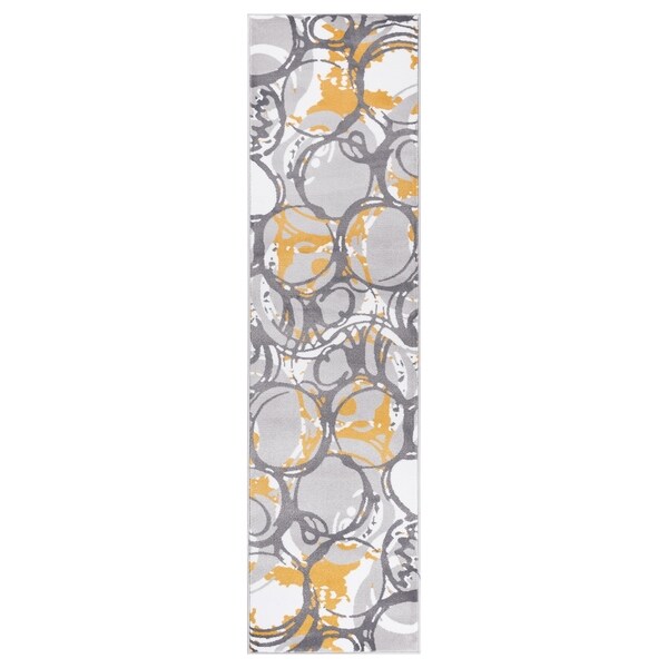 GAD PRIMROSE Collection Motion Beautiful Transional Yellow Area Rug - 2'2" X 7'10"