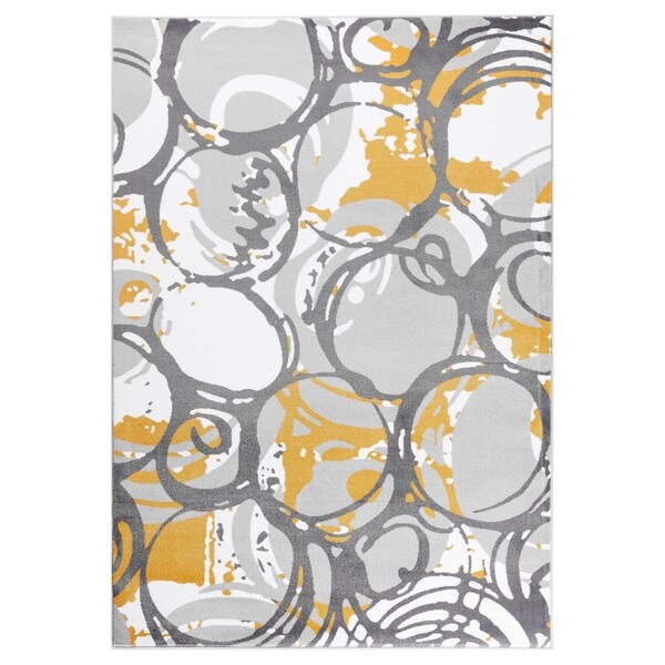 GAD PRIMROSE Collection Motion Beautiful Transional Yellow Area Rug - 2'2" X 3'