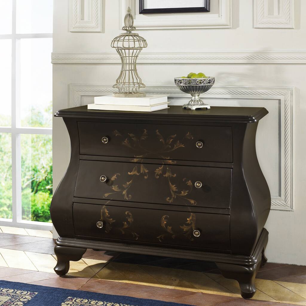Copper Grove Lubny Black Wooden Bombay 3-drawer Chest