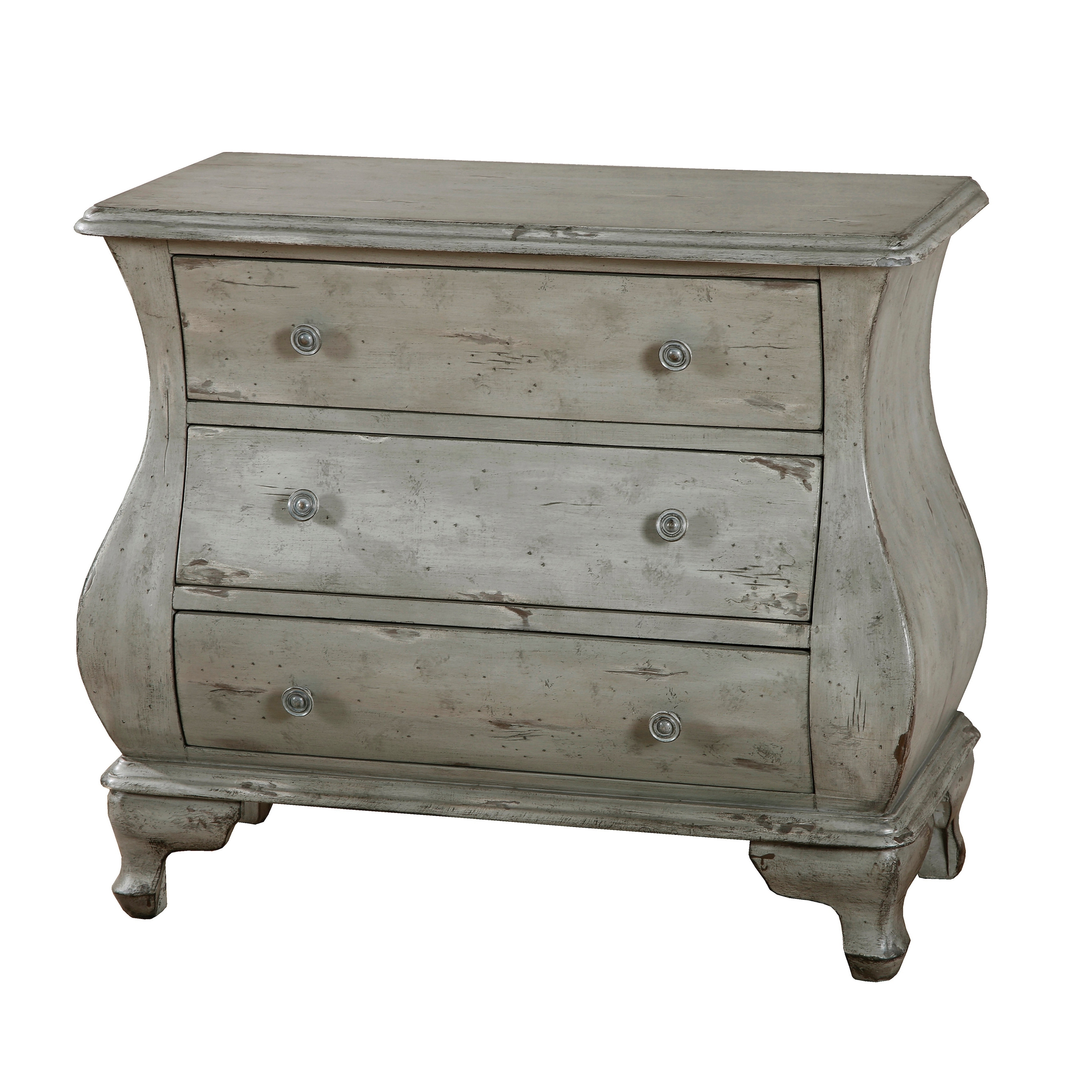 Shop Distressed Three Drawer Bombay Chest In Soft Grey Overstock 27873405