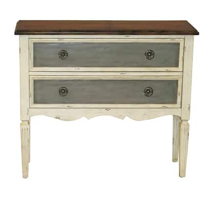 Three Tone Distressed Hall Drawer Chest