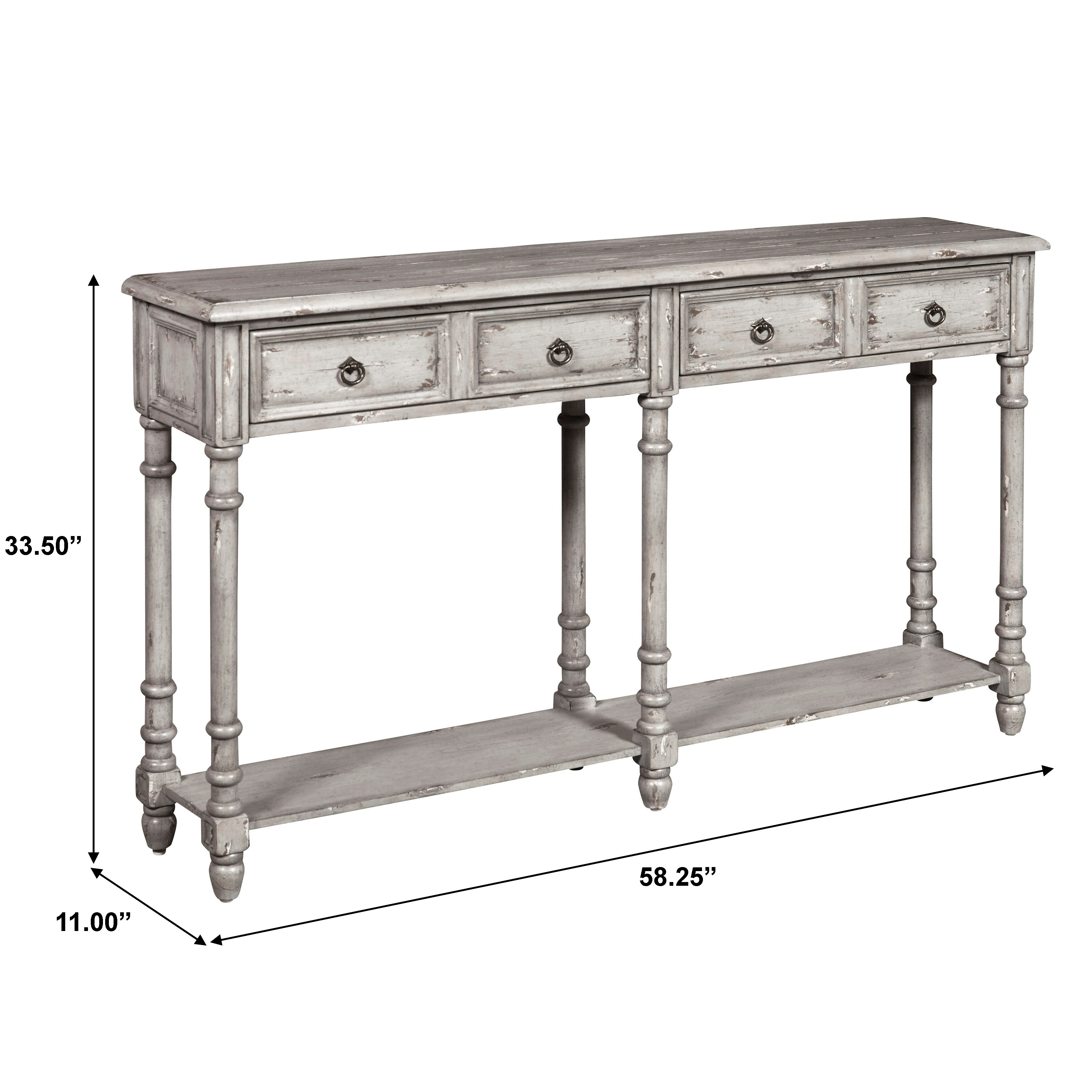 Shop Two Drawer Tall Hall Console Table In Farmhouse Grey Free