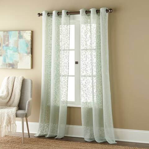 Gardenia Sheer Grommet Curtain Panels (Set of 2)