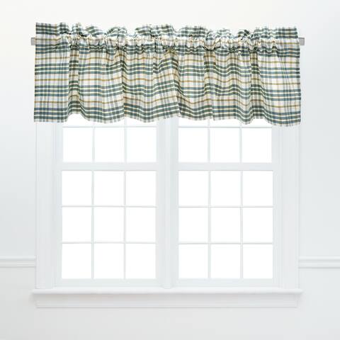 Simmons Plaid Cotton Cotton Window Curtain Valance Set of 2 - 15.5 x 72
