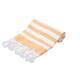 Porch & Den Kelsi Striped Cotton Fringed Oversized Turkish Beach Towel - 40"x70"
