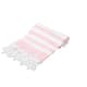 Porch & Den Kelsi Striped Cotton Fringed Oversized Turkish Beach Towel - 40"x70" - Pink - Single Piece