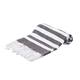 Porch & Den Kelsi Striped Cotton Fringed Oversized Turkish Beach Towel - 40"x70"