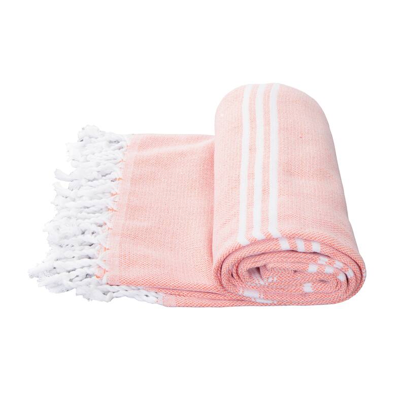 Porch & Den Independence Striped Cotton Fringed Oversized Beach Towel