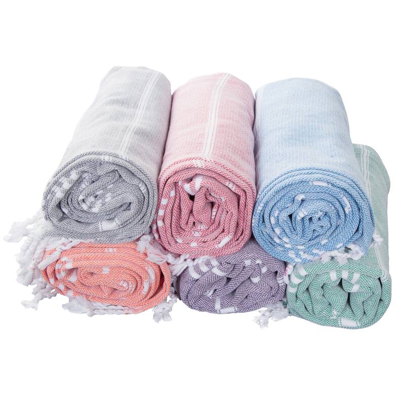 Porch & Den Independence Striped Cotton Fringed Oversized Beach Towel