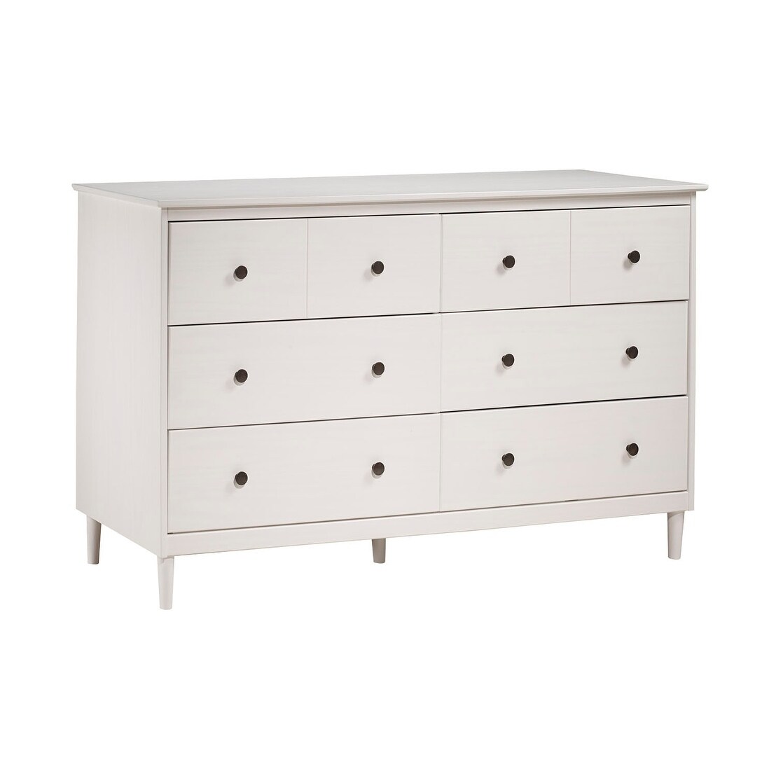 Shop Modern 6 Drawer Solid Pine Wood Dresser White Free
