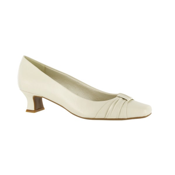Easy Street Women's Waive Pump with Pleated Overlay Extra Wide in Size 9 (Bone) (As Is Item). Opens flyout.