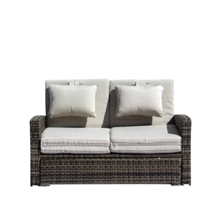Courtyard Casual Miranda Outdoor Loveseat to Daybed Combo with Cushions