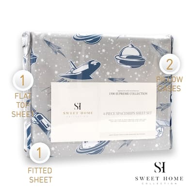 Spaceships Sheet Set by Sweet Home Collection - Multi