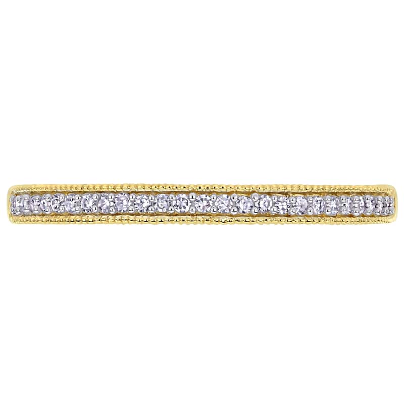 Miadora 10k Yellow Gold 1/10ct TDW Diamond Stackable Anniversary Band