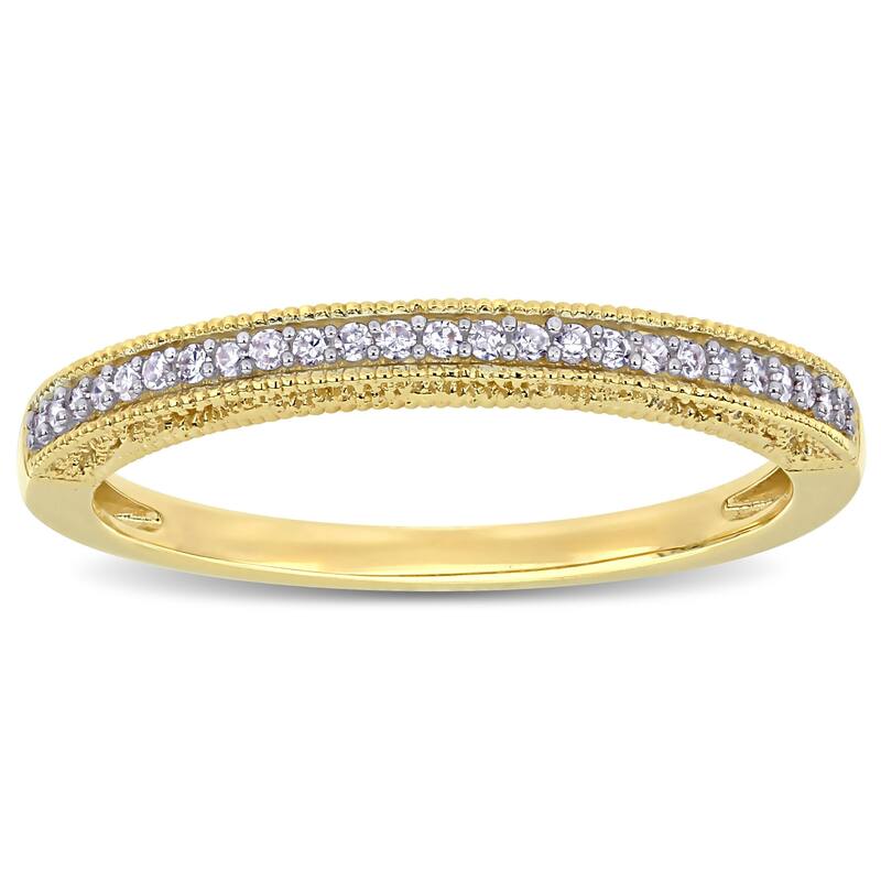 Miadora 10k Yellow Gold 1/10ct TDW Diamond Stackable Anniversary Band