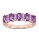 preview thumbnail 1 of 3, Miadora 14k Rose Gold Oval-Cut African-Amethyst and 1/6ct TDW Diamond Anniversary Band