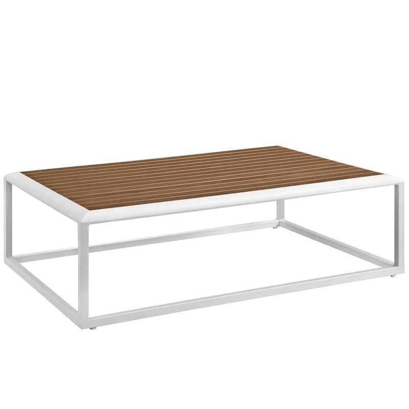 Stance Outdoor Patio Aluminum Coffee Table - White Natural