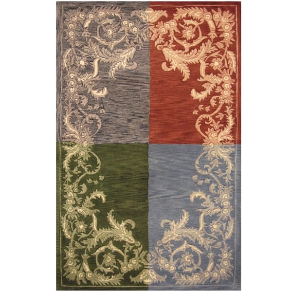 slide 2 of 3, Handmade One-of-a-Kind Tibetan Wool Rug (India) - 5' x 8'