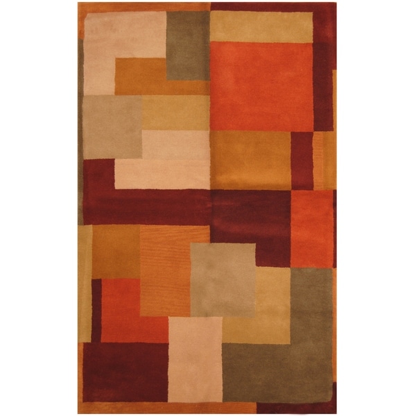 Handmade One-of-a-Kind Tibetan Wool Rug (India) - 5' x 8'. Opens flyout.