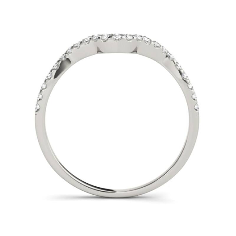 Auriya 14k Gold 1/10ctw Curved Diamond Wedding Band