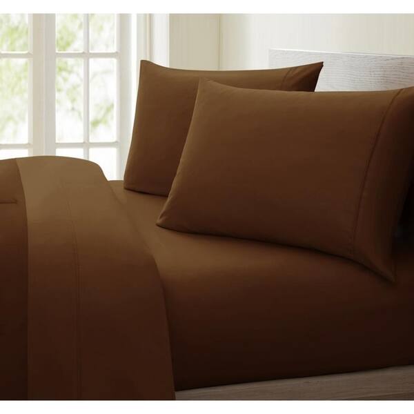 Porch & Den Jess 1000 Thread Count Cotton-rich Deep Pocket Sheet Set - Brown - King