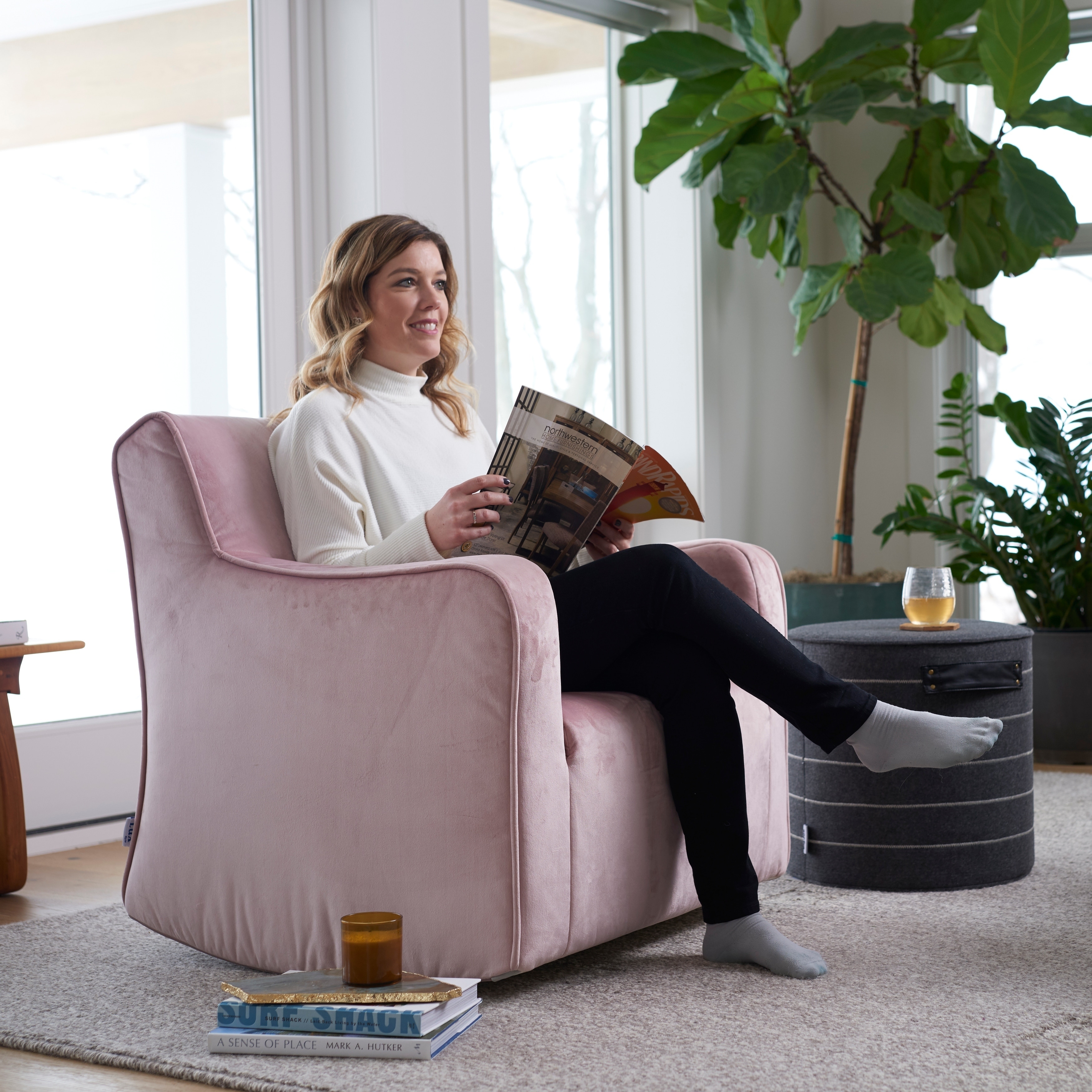 Shop Big Joe Mobilite Velvet Rocking Chair Multiple Colors Free