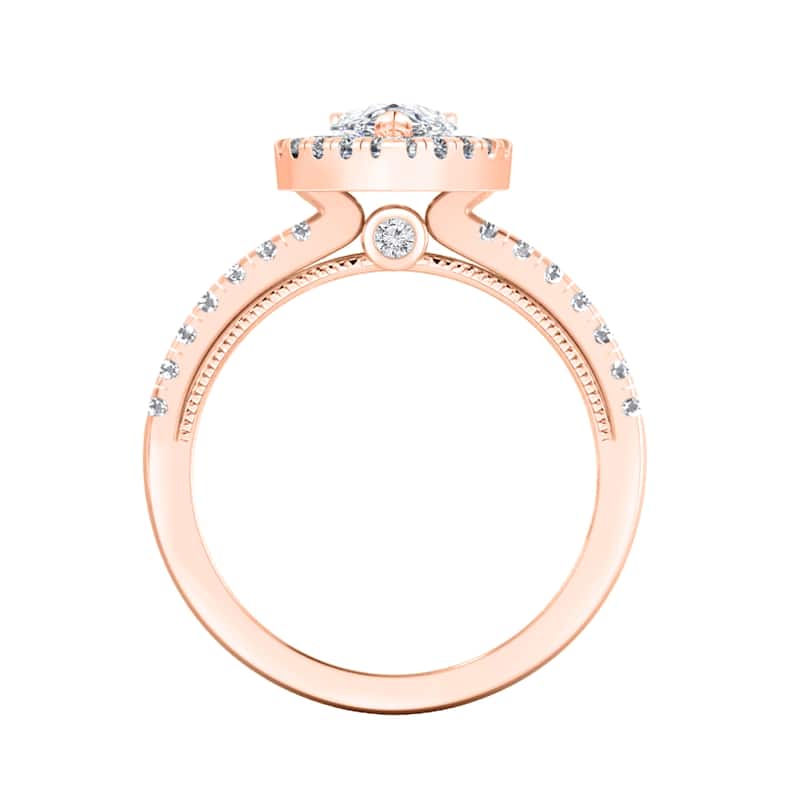Auriya 14k Gold 1 1/2ctw Pear-cut Halo Diamond Engagement Ring (H-I, SI1-SI2)