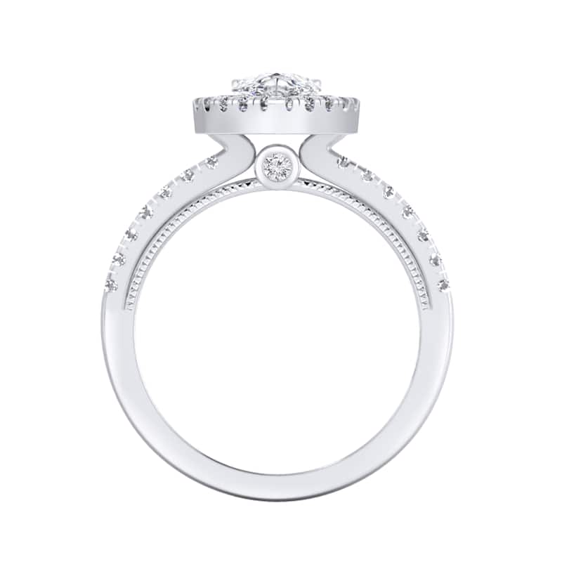 Auriya 14k Gold 1 1/2ctw Pear-cut Halo Diamond Engagement Ring (H-I, SI1-SI2)
